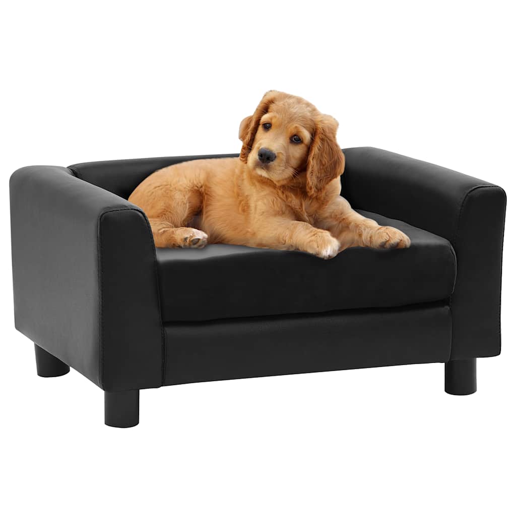 vidaXL Hundesofa Grau 60x43x30 cm Plüsch und Kunstleder