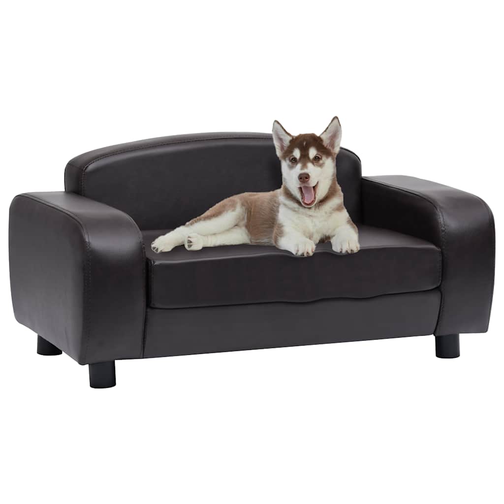 vidaXL Hundesofa Grau 80x50x40 cm Kunstleder
