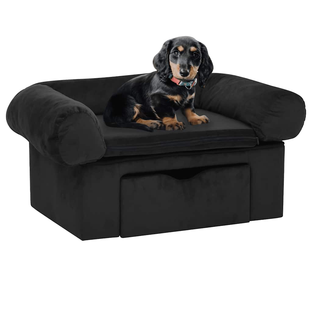 vidaXL Hundesofa mit Schublade Grau 75x50x38 cm Plüsch