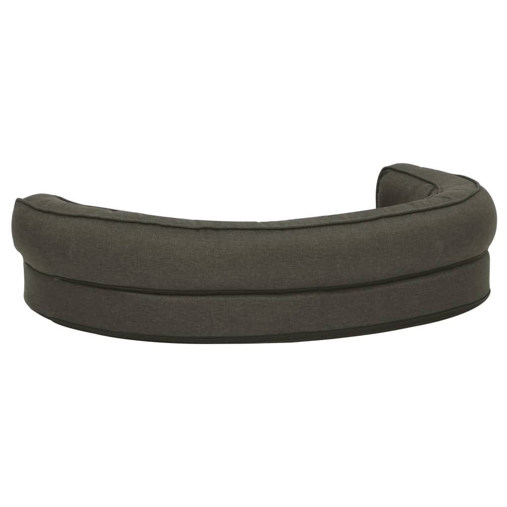 vidaXL Hundematratze Ergonomisch 75x53cm Leinenoptik Dunkelgrau