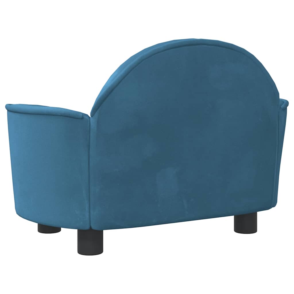 vidaXL Hundebett Blau 66x40x45 cm Samt