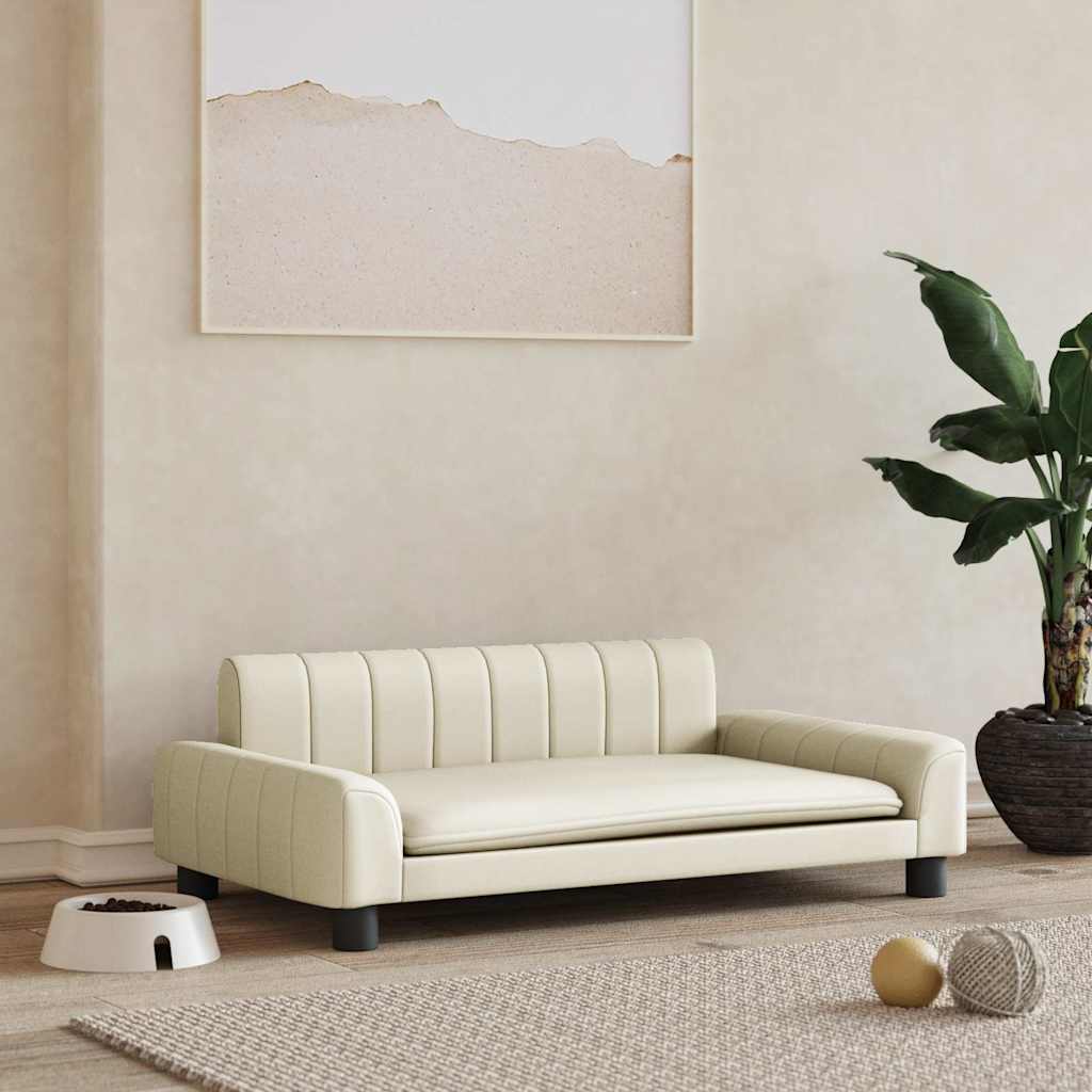 vidaXL Hundebett Creme 90x53x30 cm Stoff