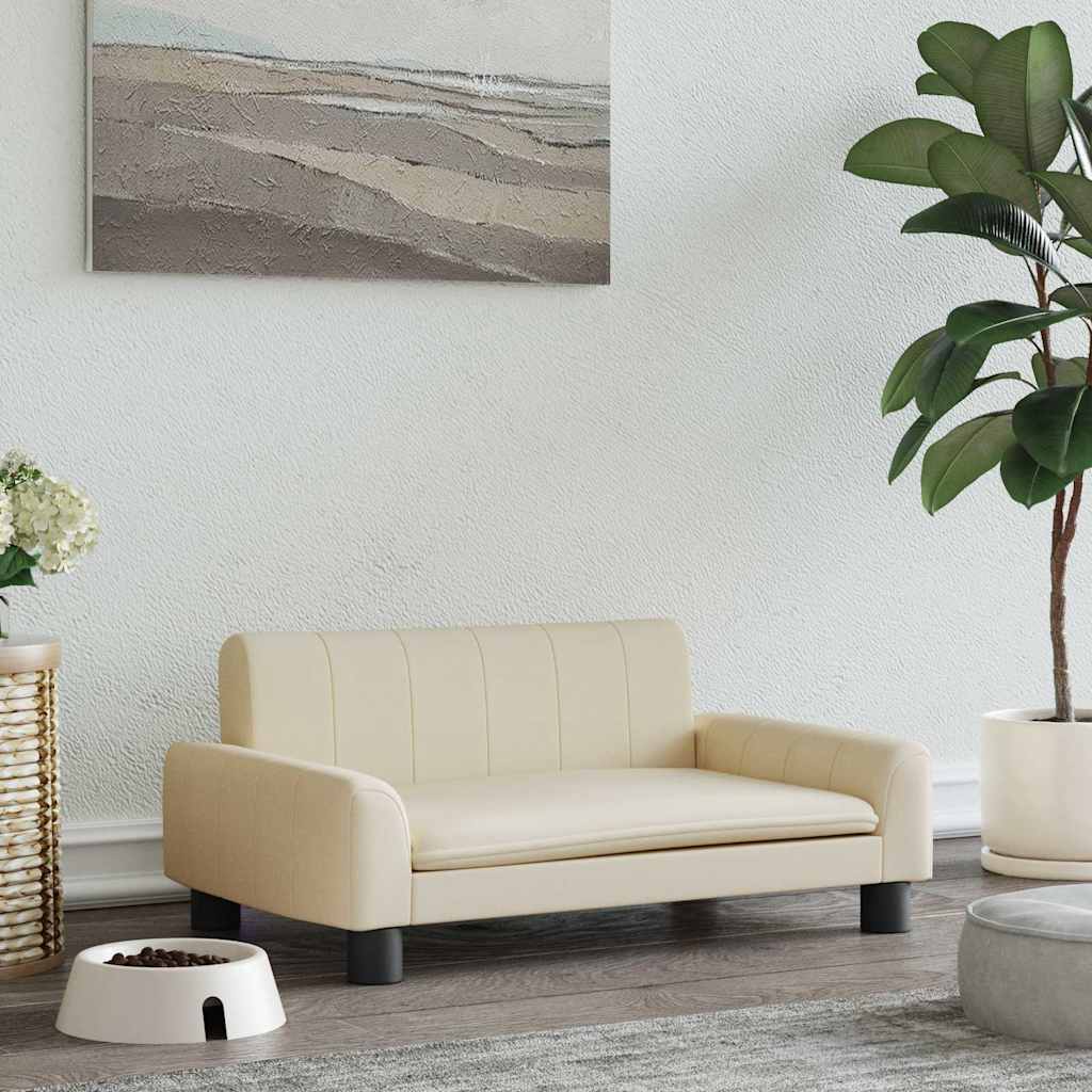 vidaXL Hundebett Creme 90x53x30 cm Stoff