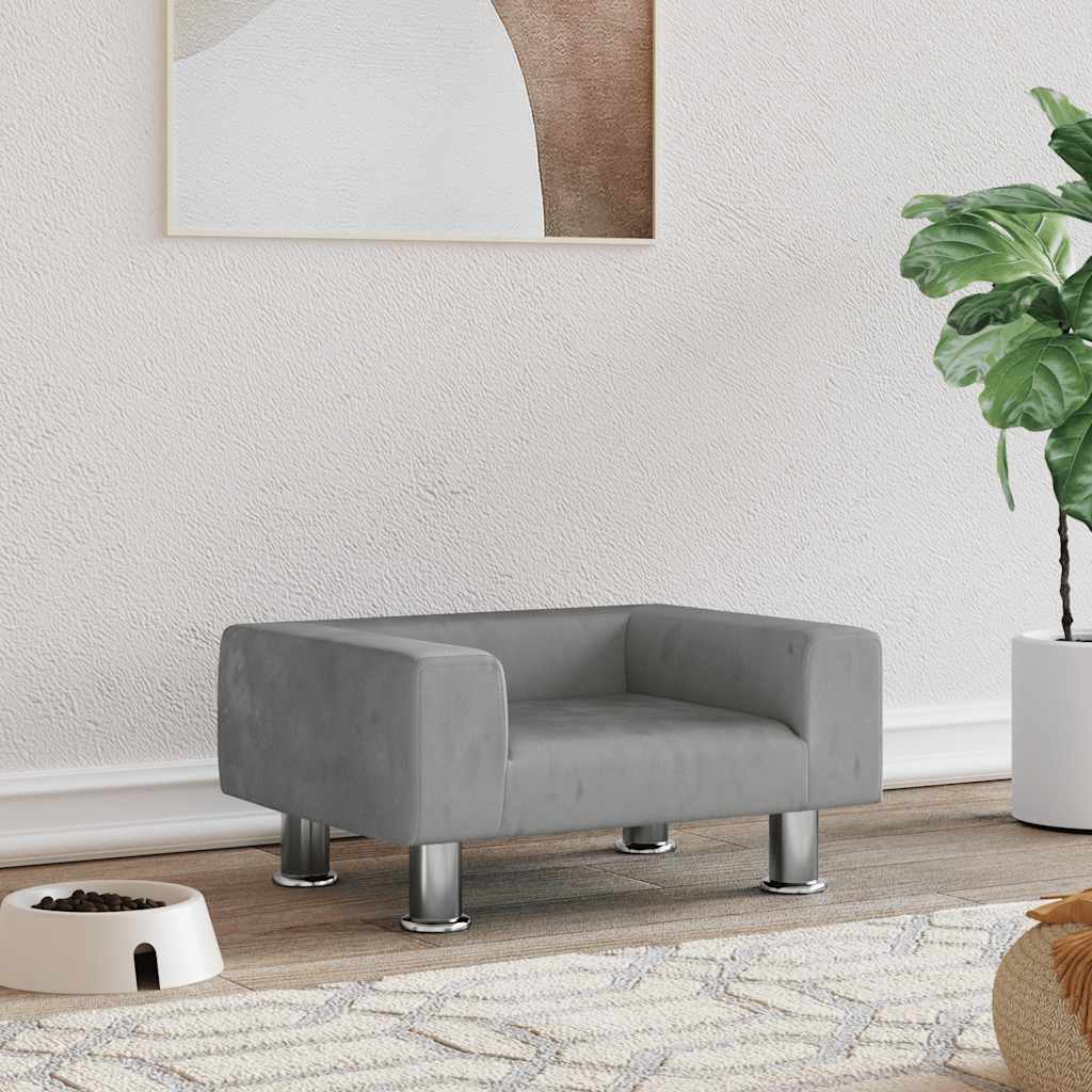 vidaXL Hundebett Blau 70x45x26,5 cm Samt