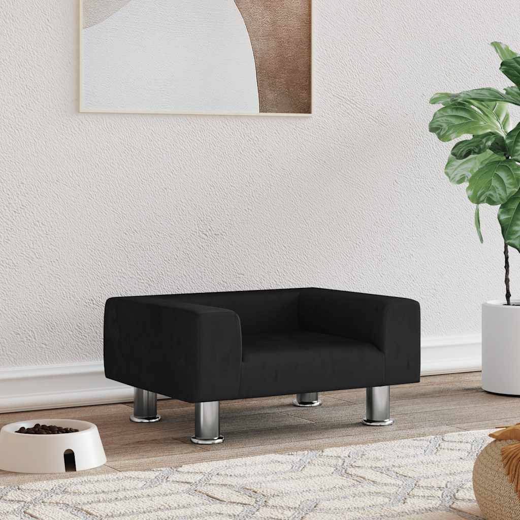 vidaXL Hundebett Blau 70x45x26,5 cm Samt