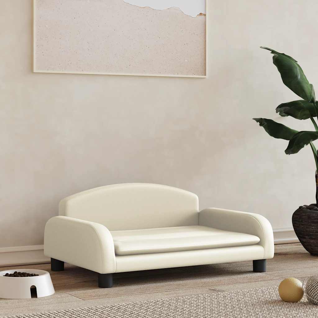 vidaXL Hundebett Creme 70x45x30 cm Stoff