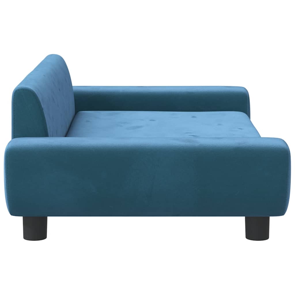 vidaXL Hundebett Blau 100x54x33 cm Samt