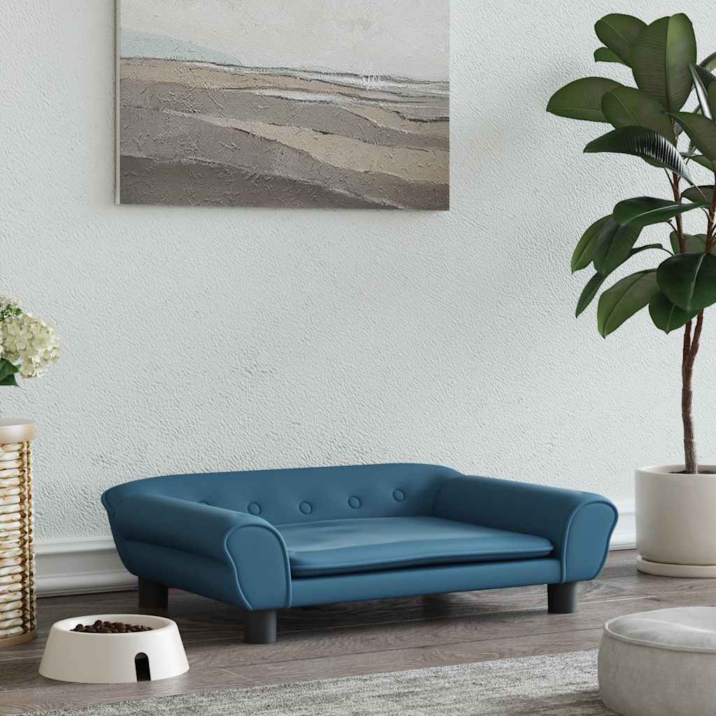 vidaXL Hundebett Blau 100x50x21 cm Samt