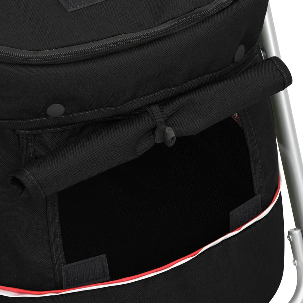 vidaXL Hundewagen Faltbar Schwarz 100x49x96 cm Leinenstoff