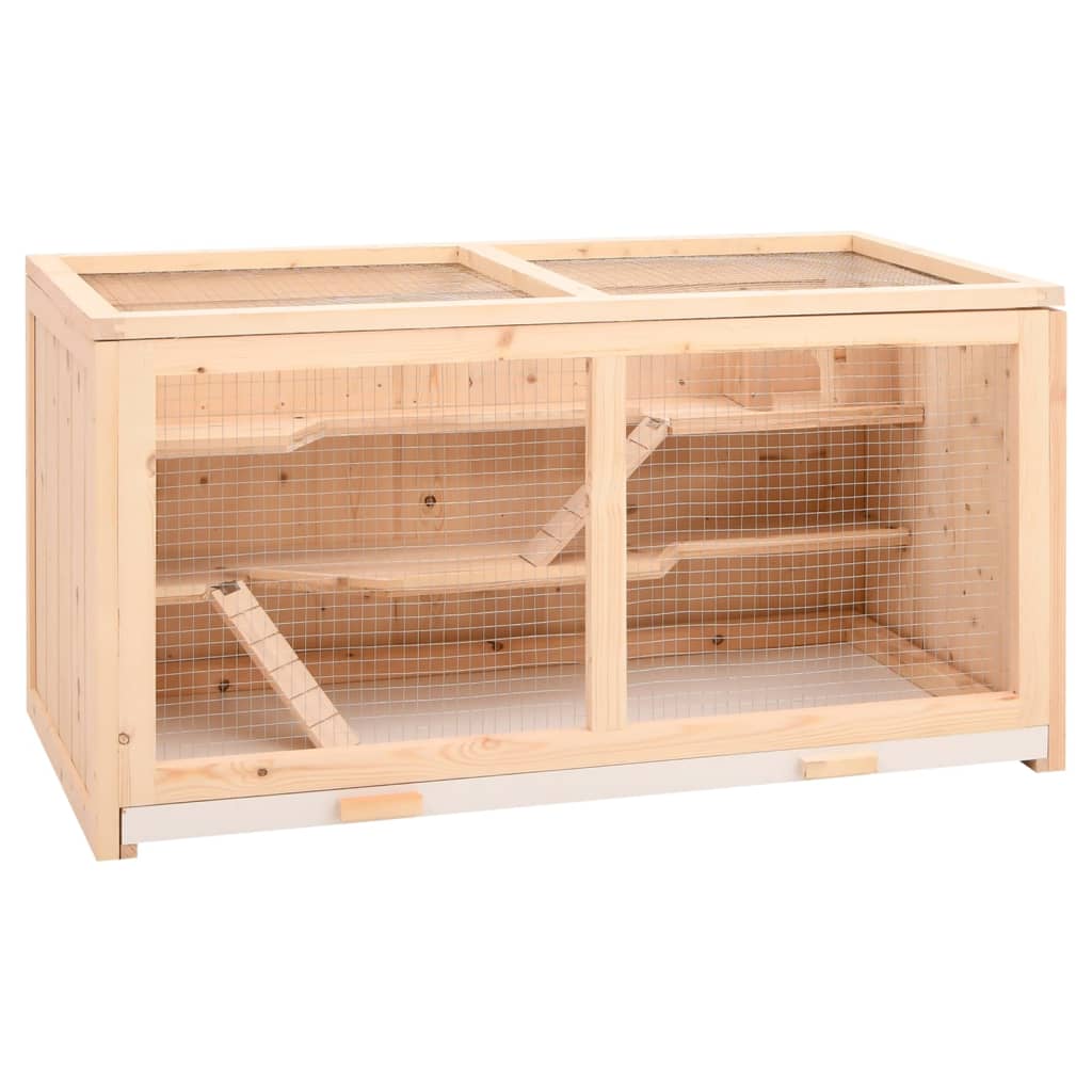 vidaXL Hamsterkäfig 104 x 52 x 54 cm Massivholz Tanne