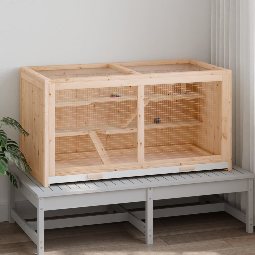 vidaXL Hamsterkäfig 104 x 52 x 54 cm Massivholz Tanne