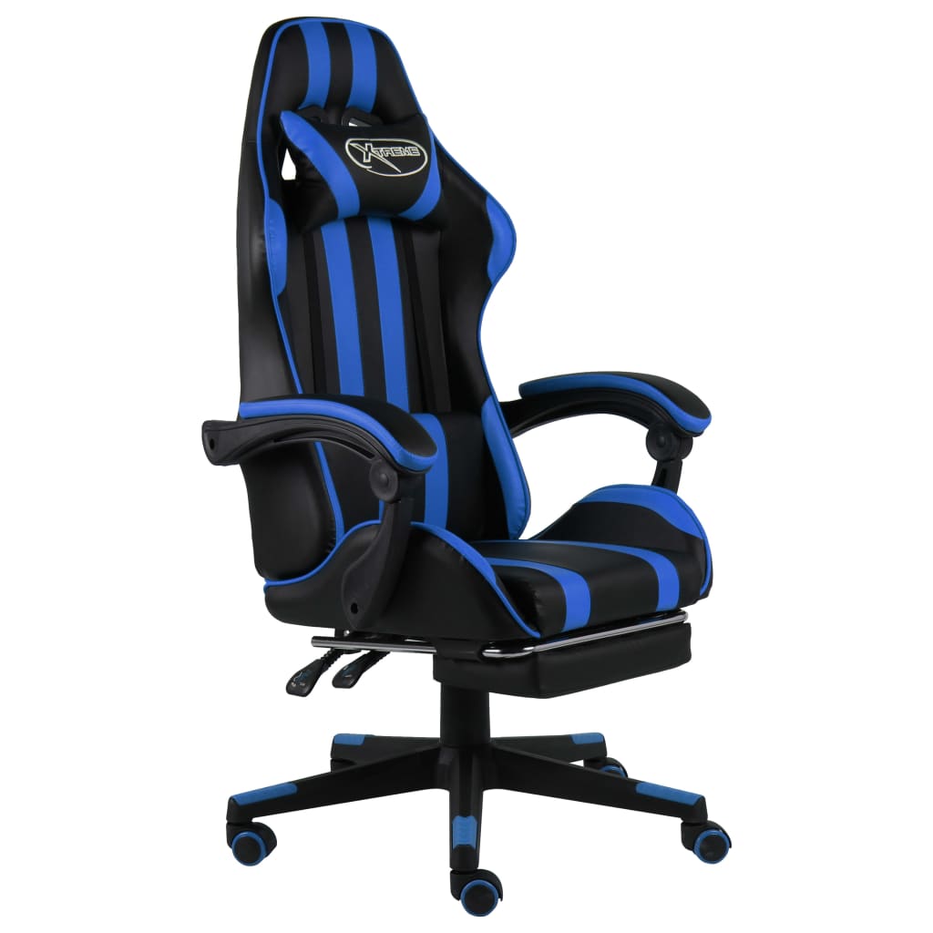 vidaXL Gaming-Stuhl Schwarz und Blau Kunstleder
