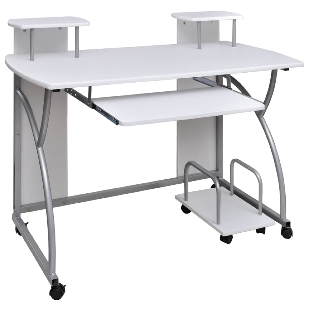 vidaXL Computertisch Schwarz 110x52x88,5 cm Holzwerkstoff