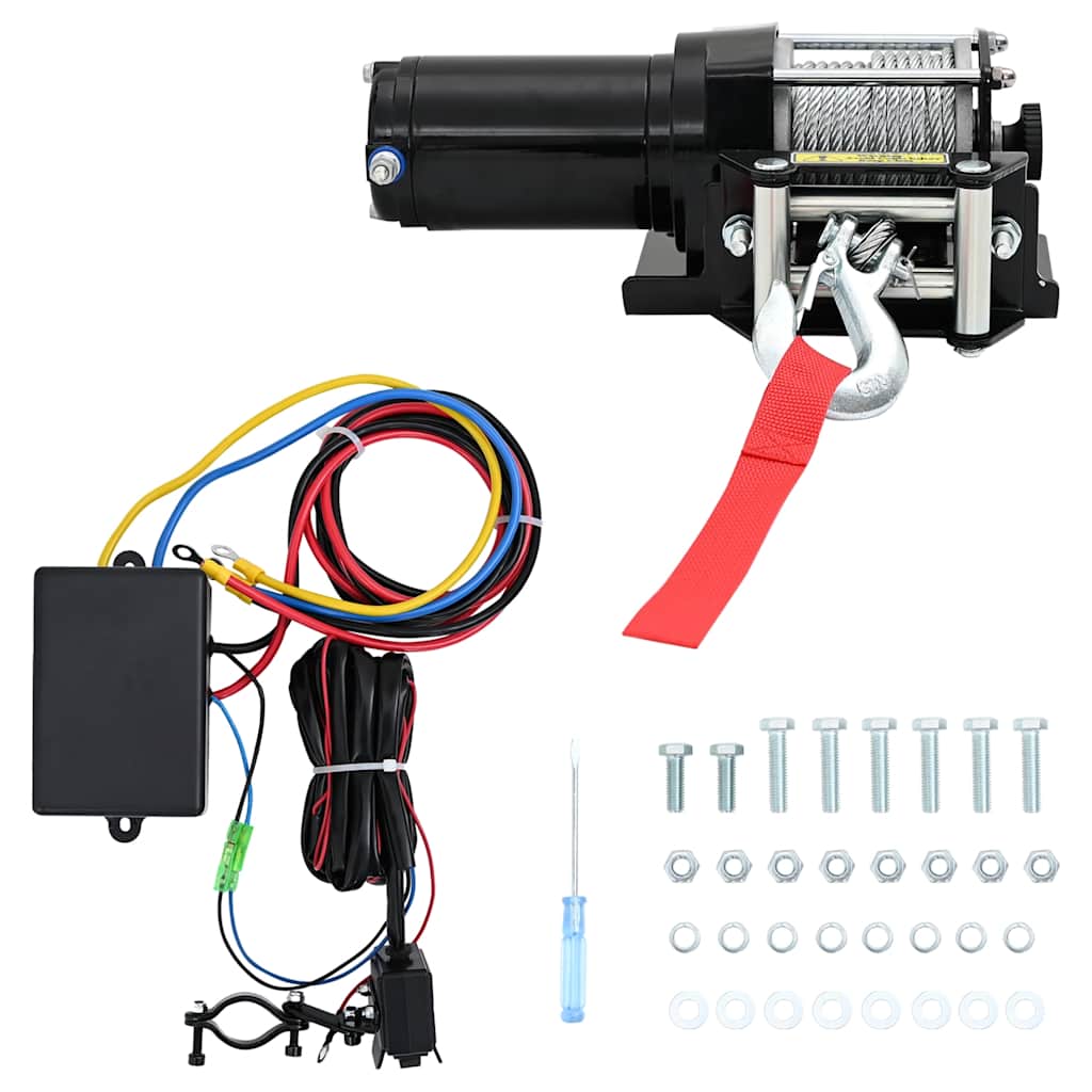 vidaXL 12 V Elektrische Seilwinde 907 kg Kabel-Fernbedienung