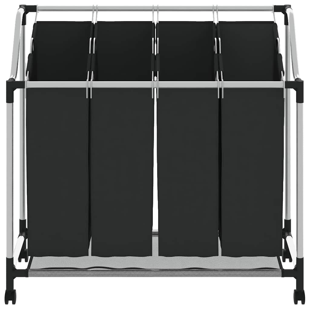 4 Fächer Schwarz Wäschesortierer