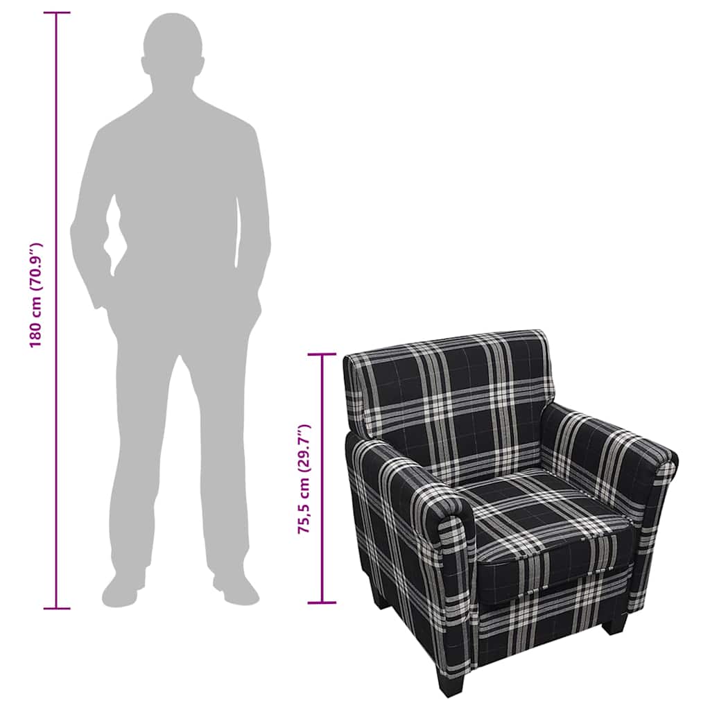 vidaXL Sessel mit Sitzpolster Schwarz Stoff