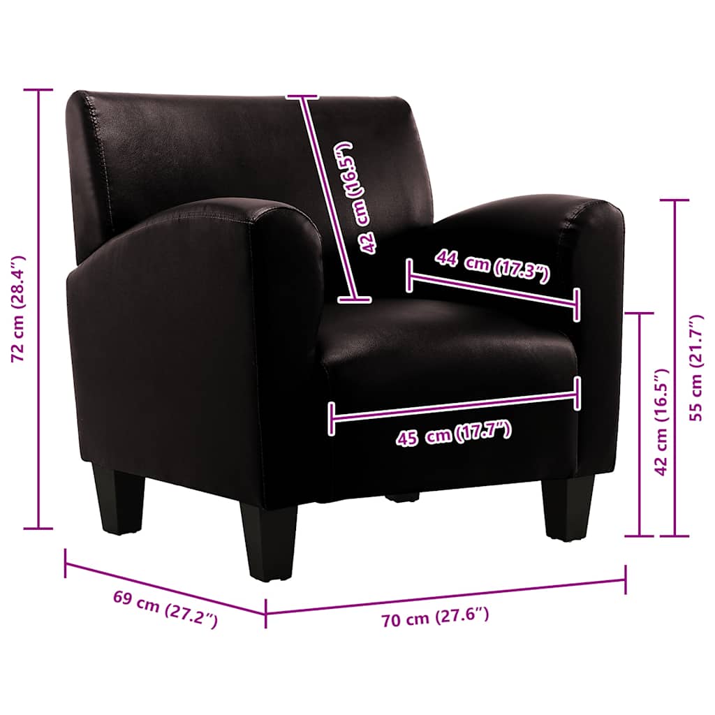 vidaXL Sessel Dunkelbraun Kunstleder