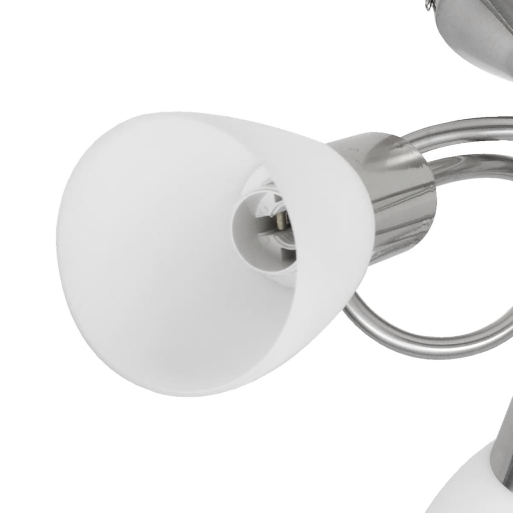 vidaXL Deckenleuchte mit Glas-Lampenschirmen für 3 E14 Glühlampen