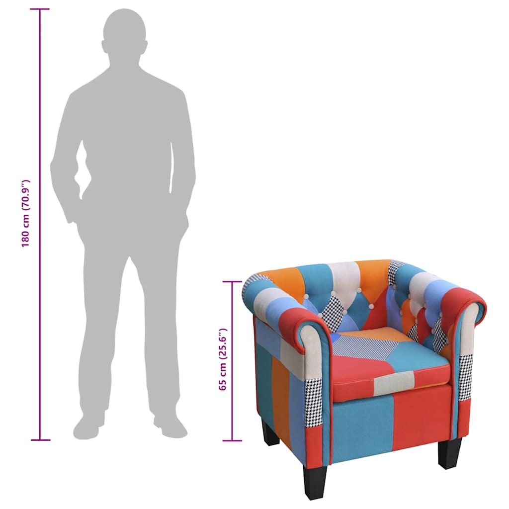 vidaXL Sessel mit Patchwork-Design Stoff