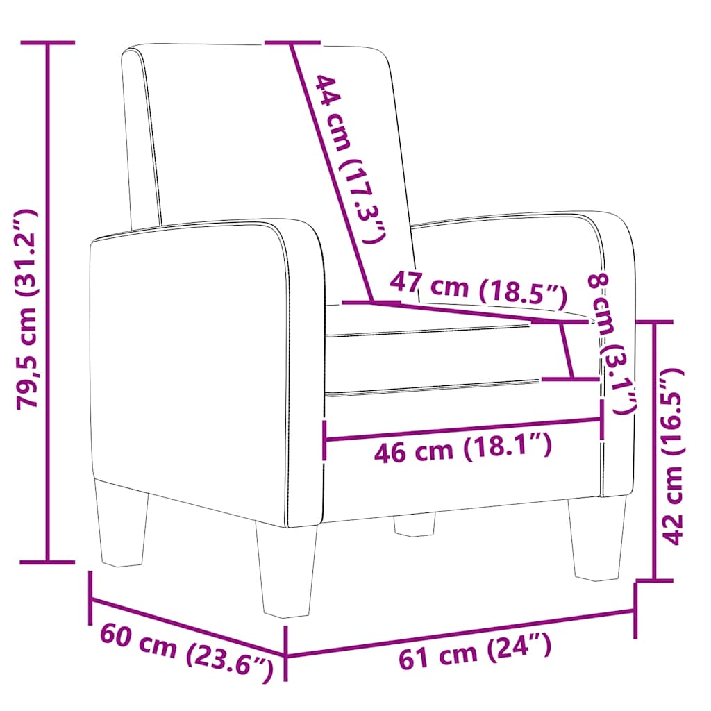 vidaXL Sessel Braun Kunstleder