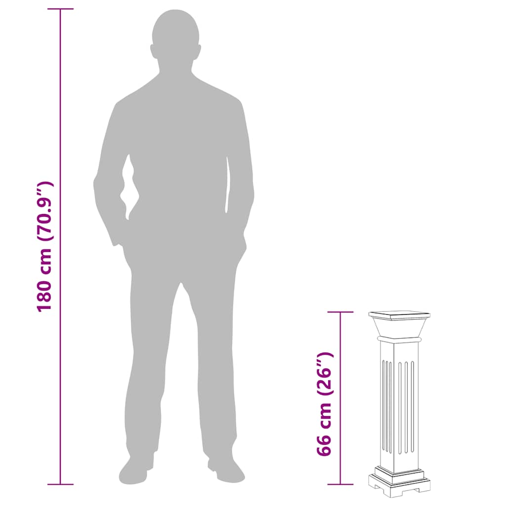 vidaXL Säulen-Pflanzenständer Klassischer Stil Quadratisch MDF