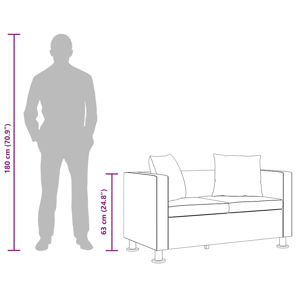 vidaXL 2-Sitzer-Sofa Kunstleder Schwarz