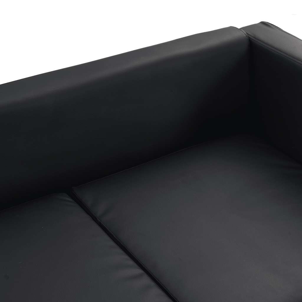 vidaXL 2-Sitzer-Sofa Kunstleder Schwarz