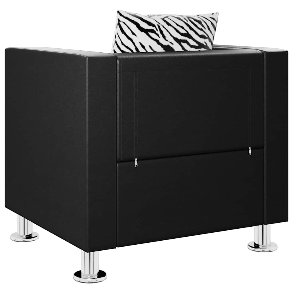 vidaXL Sessel Schwarz Kunstleder