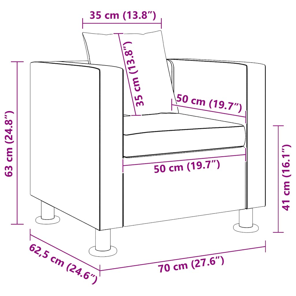 vidaXL Sessel Schwarz Kunstleder