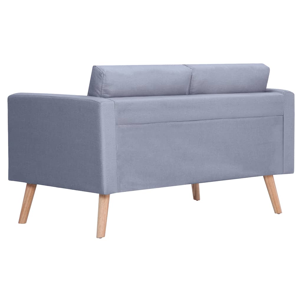 vidaXL Sofa 2-Sitzer Stoff Hellgrau
