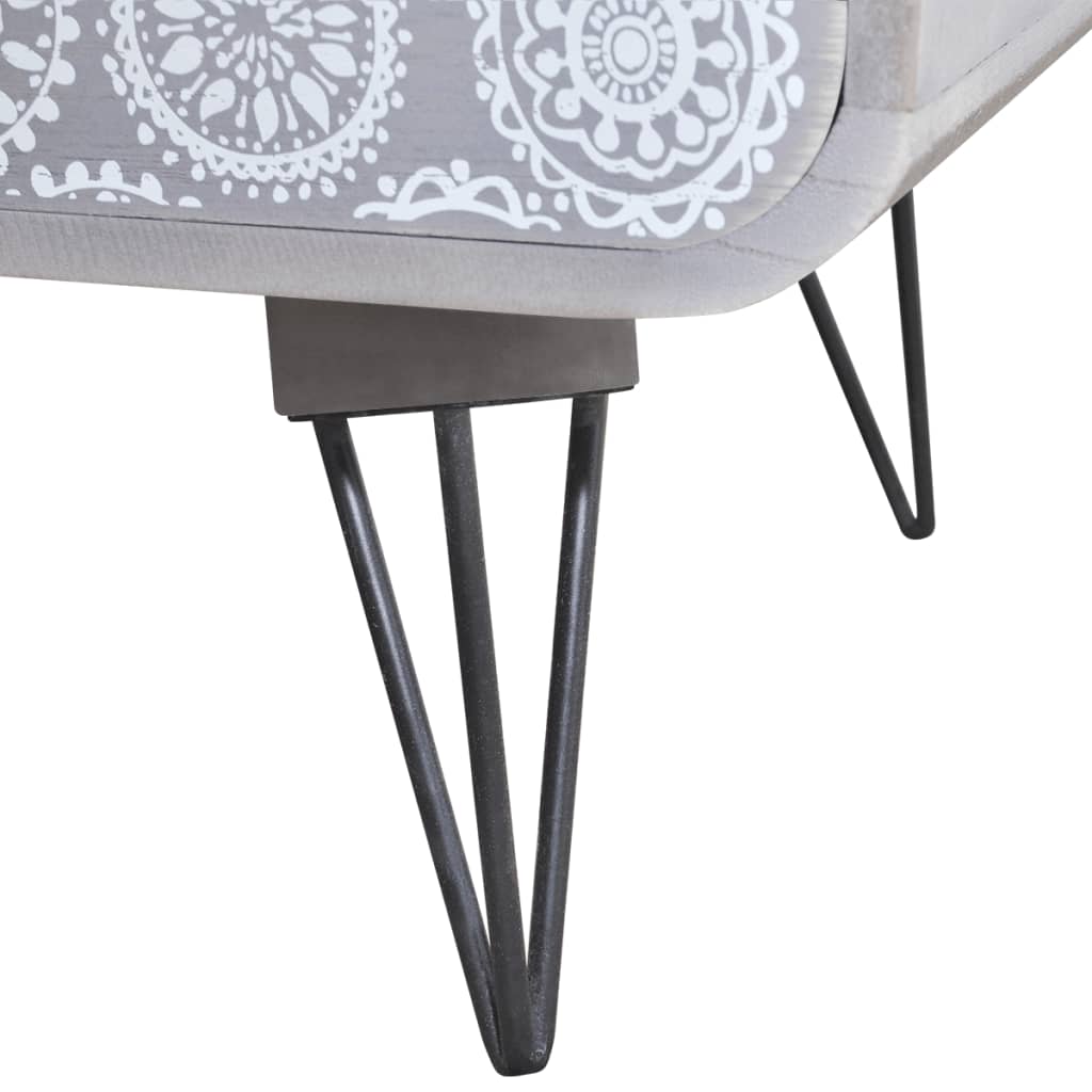 vidaXL Beistellschrank mit 3 Schubladen Grau