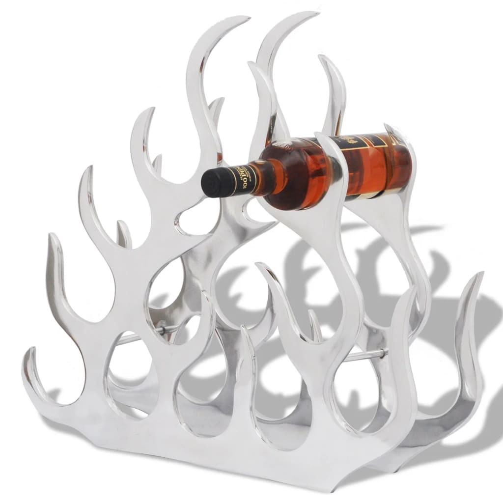 vidaXL Flaschenregal für 15 Flaschen Silbern Aluminium