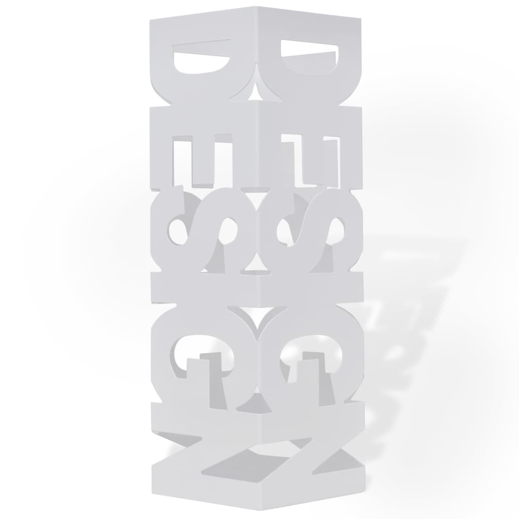 Schirmhalter Schirmständer Gehstöcke Stahl weiß quadratisch 48,5 cm