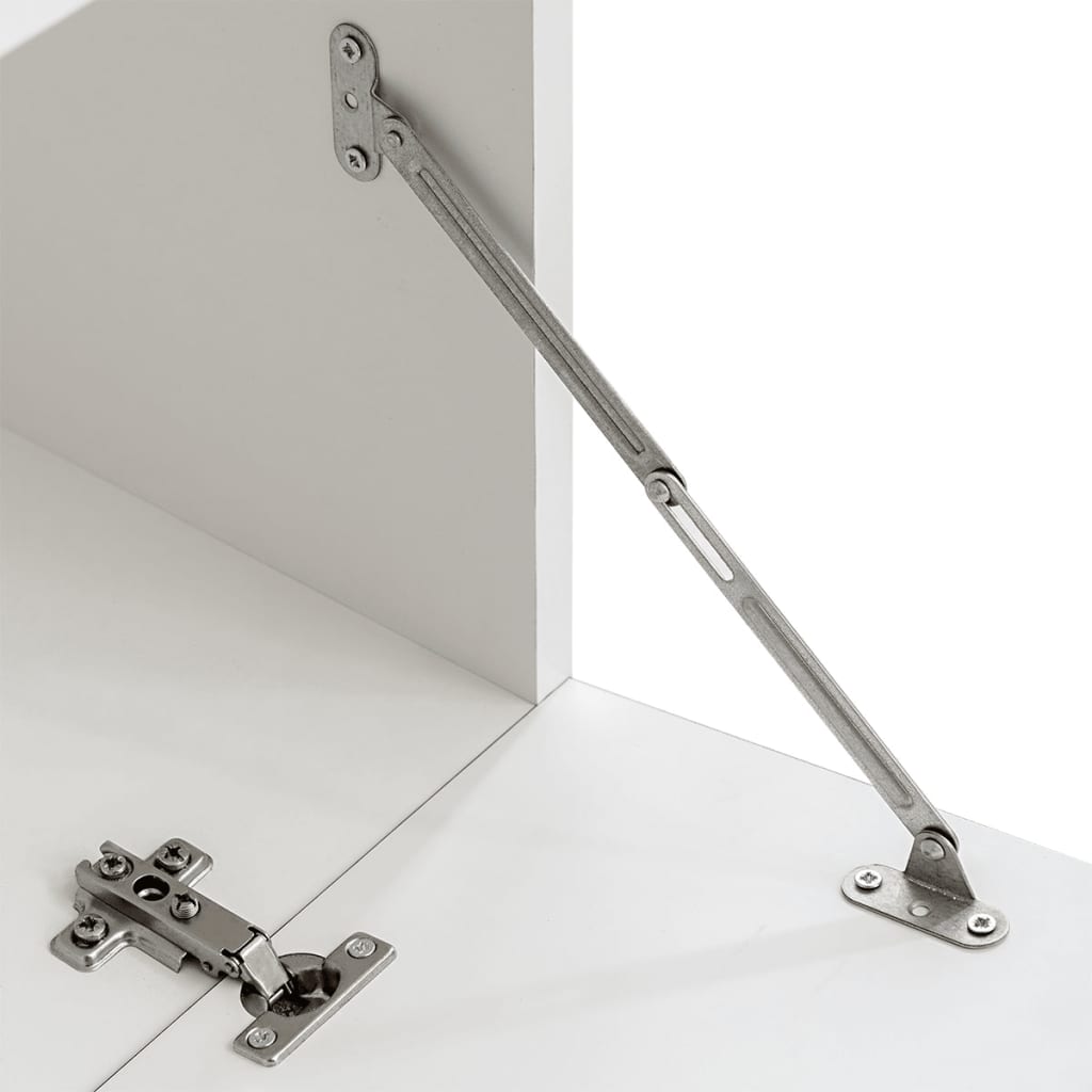 vidaXL 4-tlg. Wohnwand mit TV-Schrank & LED-Leuchten Hochglanz-Schwarz