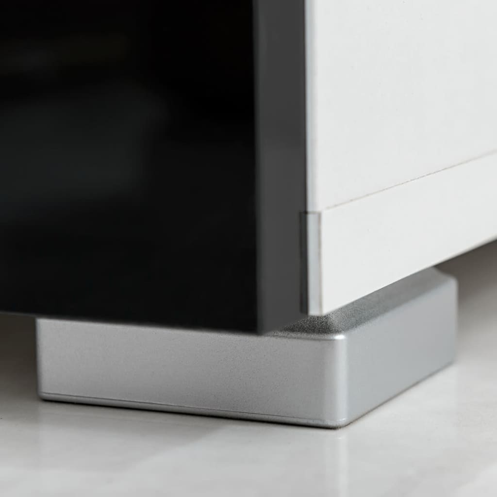 vidaXL 4-tlg. Wohnwand mit TV-Schrank & LED-Leuchten Hochglanz-Schwarz