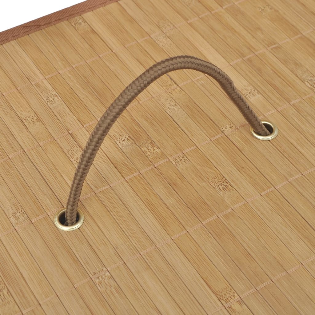 vidaXL Bambus-Wäschekorb Rechteckig Natur