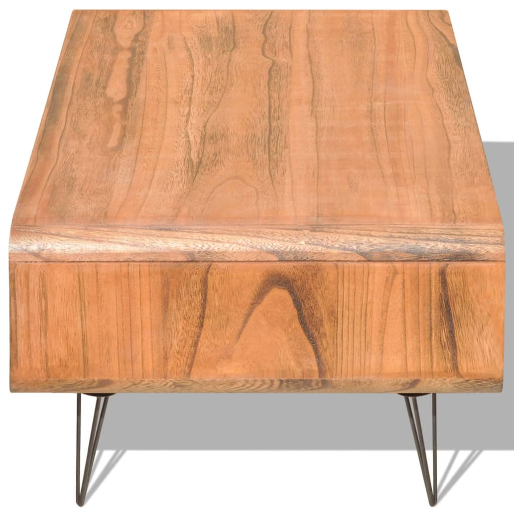 vidaXL Couchtisch 90×55,5×38,5 cm Massivholz Paulownia Braun