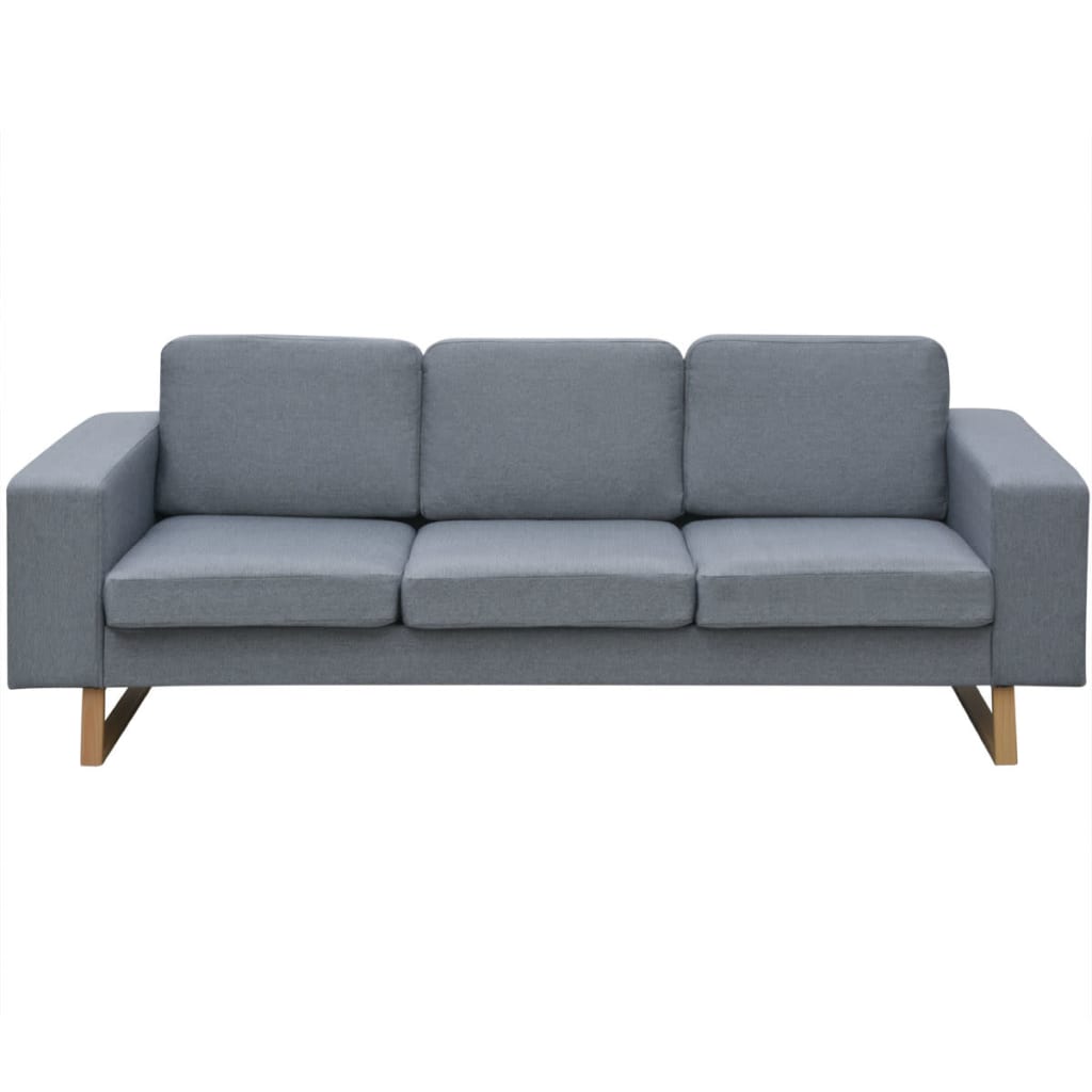 vidaXL Sofa 3-Sitzer Stoff Hellgrau