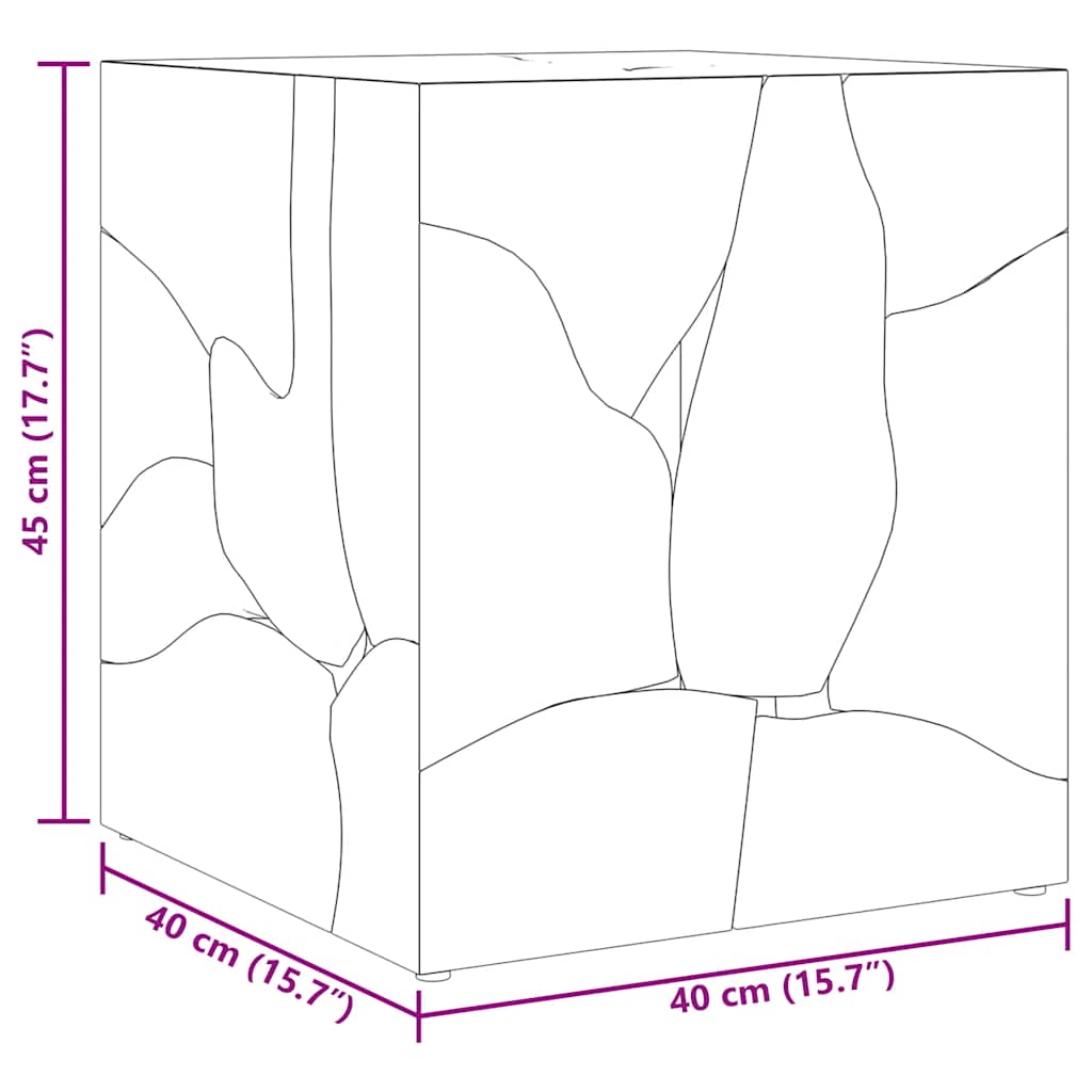 vidaXL Hocker Braun 40x40x45 cm Massivholz Teak
