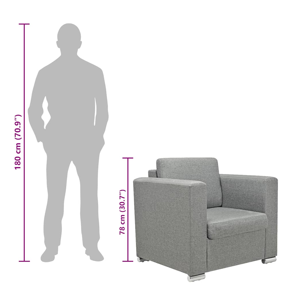 vidaXL Sessel Hellgrau Stoff