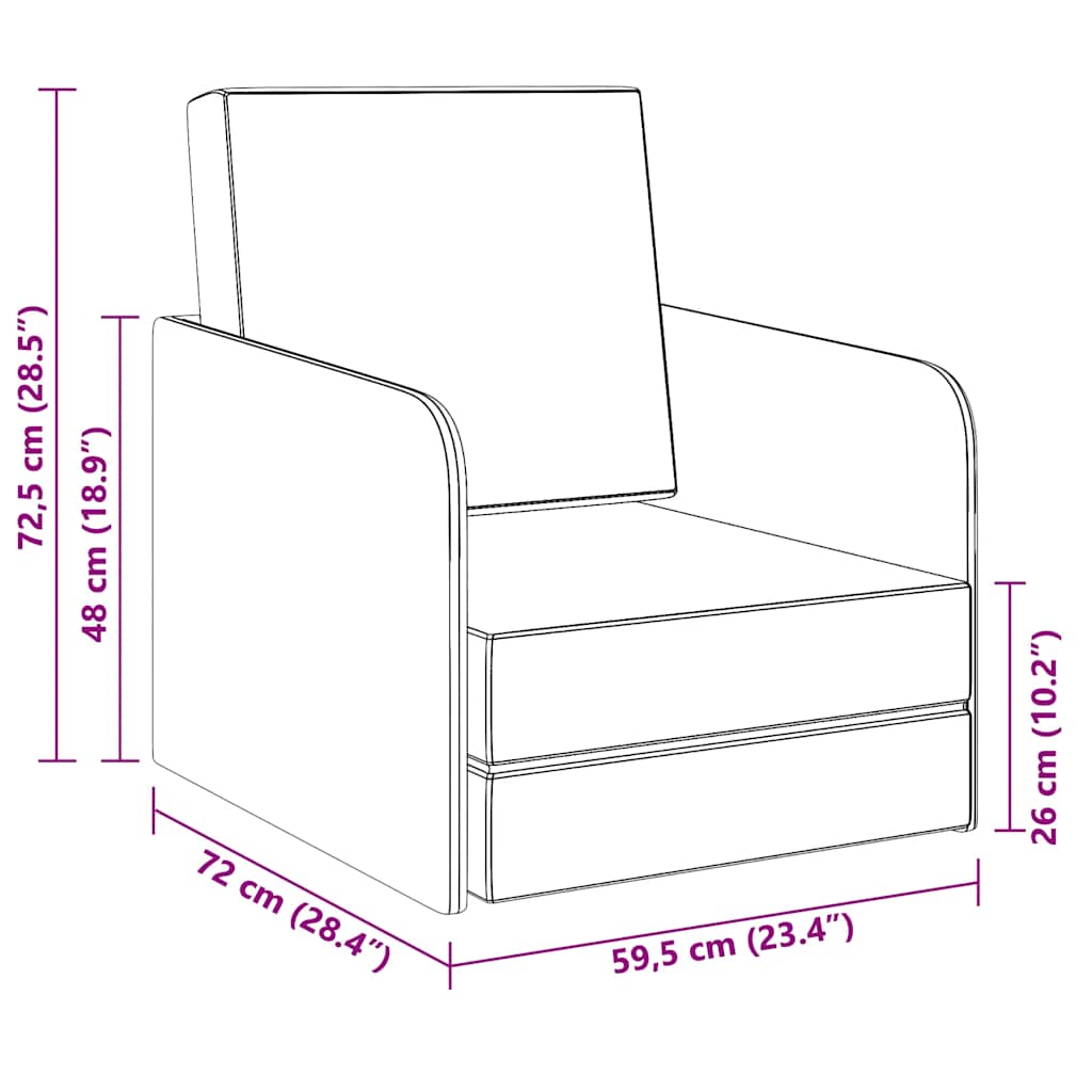 vidaXL Schlafsessel Ausziehbar Hellgrau Stoff