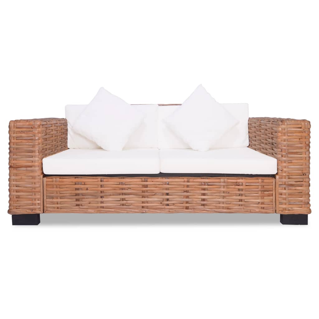 vidaXL 2-Sitzer-Sofa Natürliches Rattan