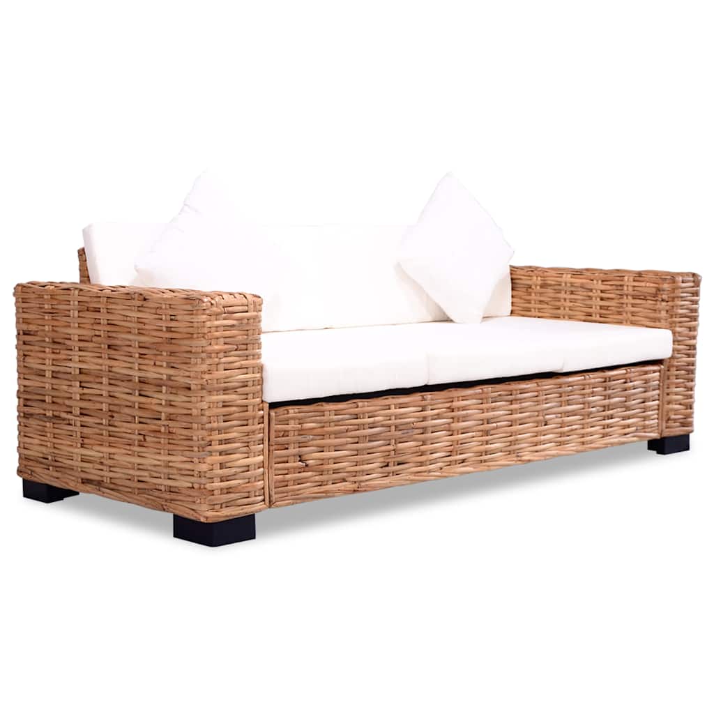 vidaXL 2-Sitzer-Sofa Natürliches Rattan
