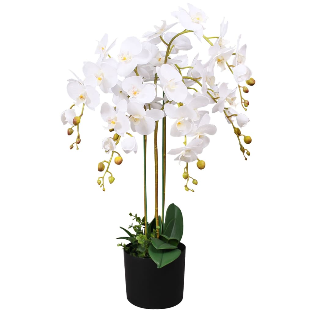 vidaXL Künstliche Orchidee mit Topf 30 cm Weiß
