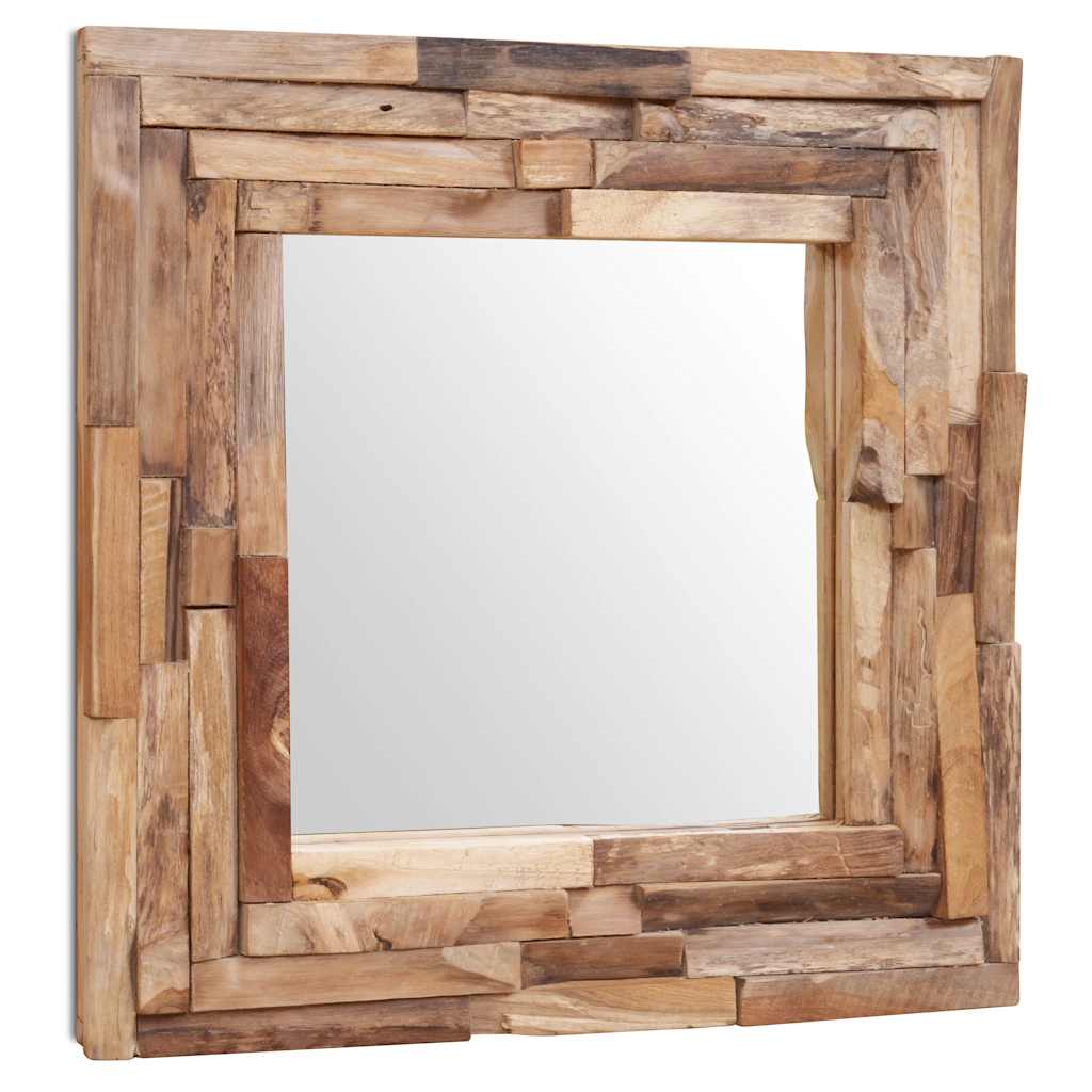 vidaXL Dekorativer Spiegel Teak 60 x 60 cm Quadratisch
