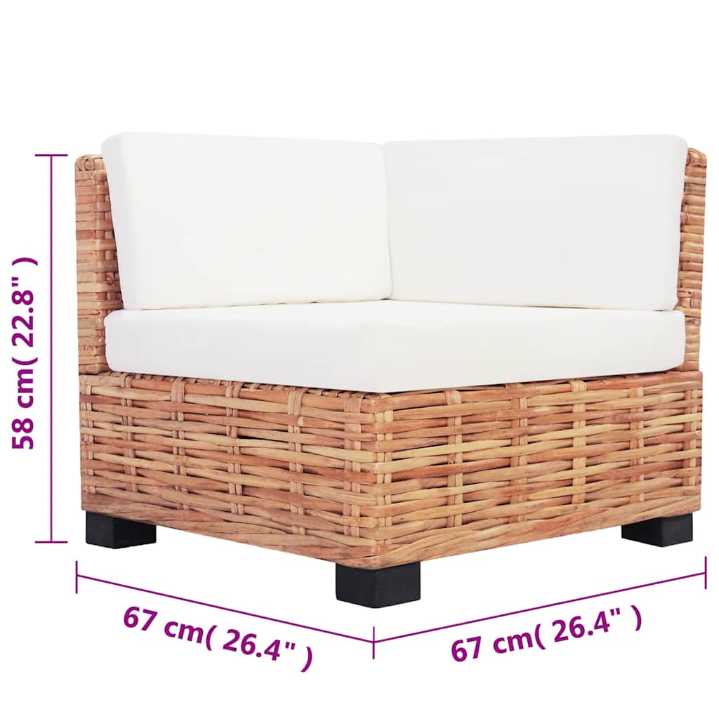 vidaXL Sofagarnitur 27-tlg. Natürliches Rattan
