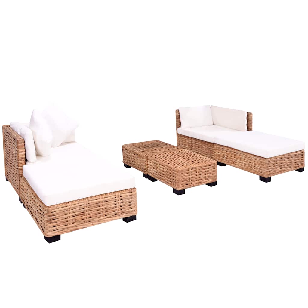 vidaXL Sofagarnitur 27-tlg. Natürliches Rattan