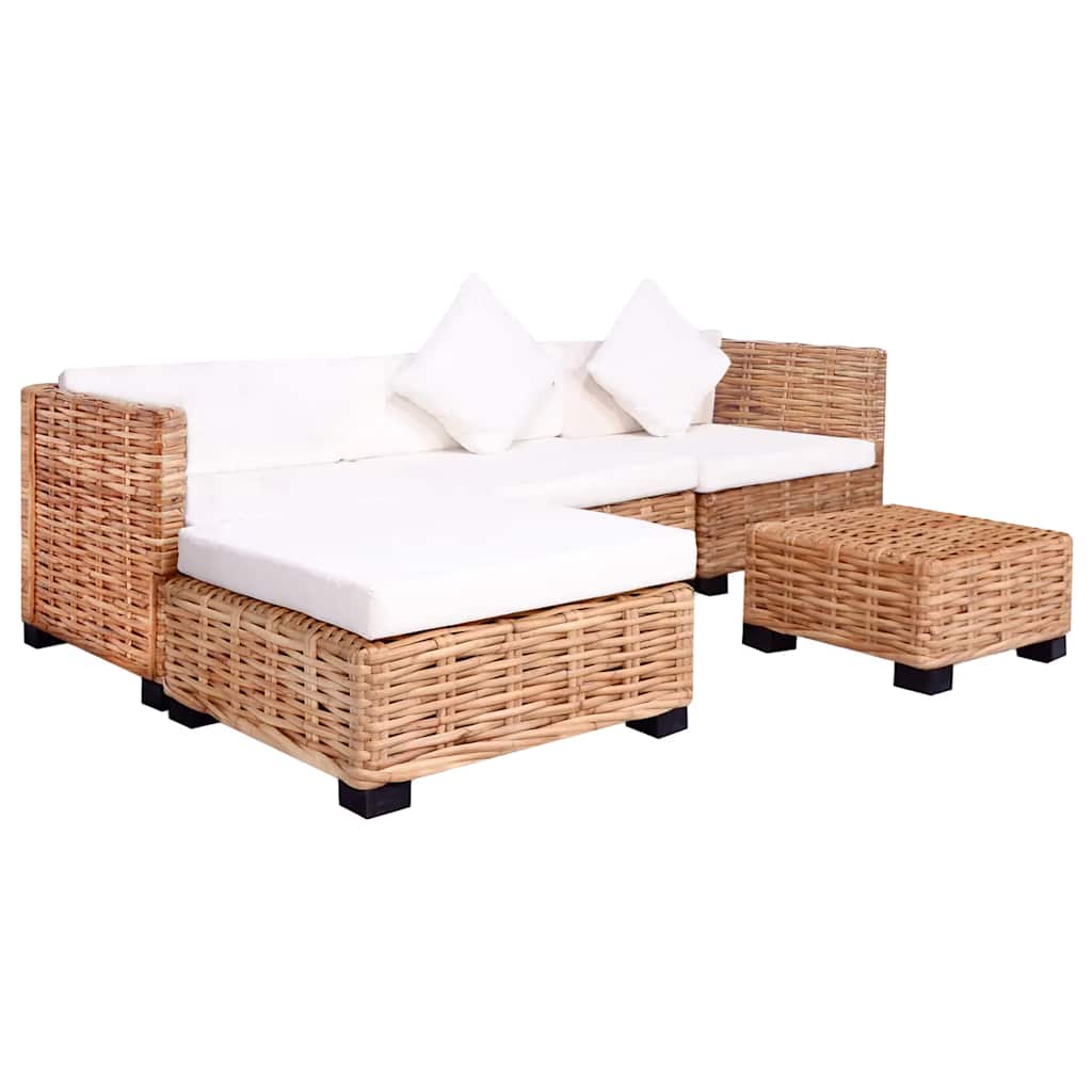 vidaXL Sofagarnitur 27-tlg. Natürliches Rattan
