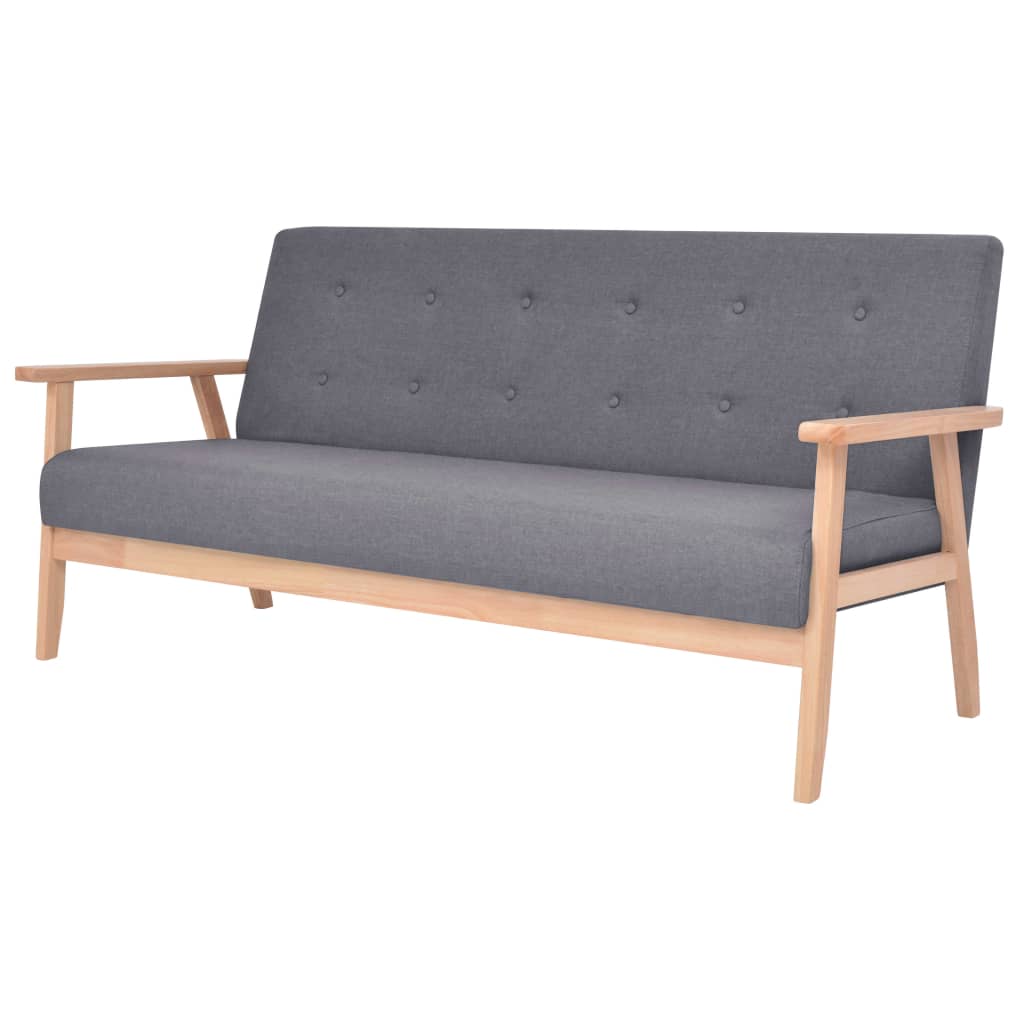 vidaXL 2-Sitzer-Sofa Stoff Hellgrau