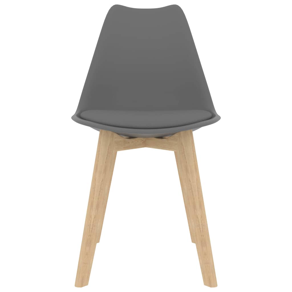 vidaXL Esszimmerstühle 2 Stk. Grau Kunststoff